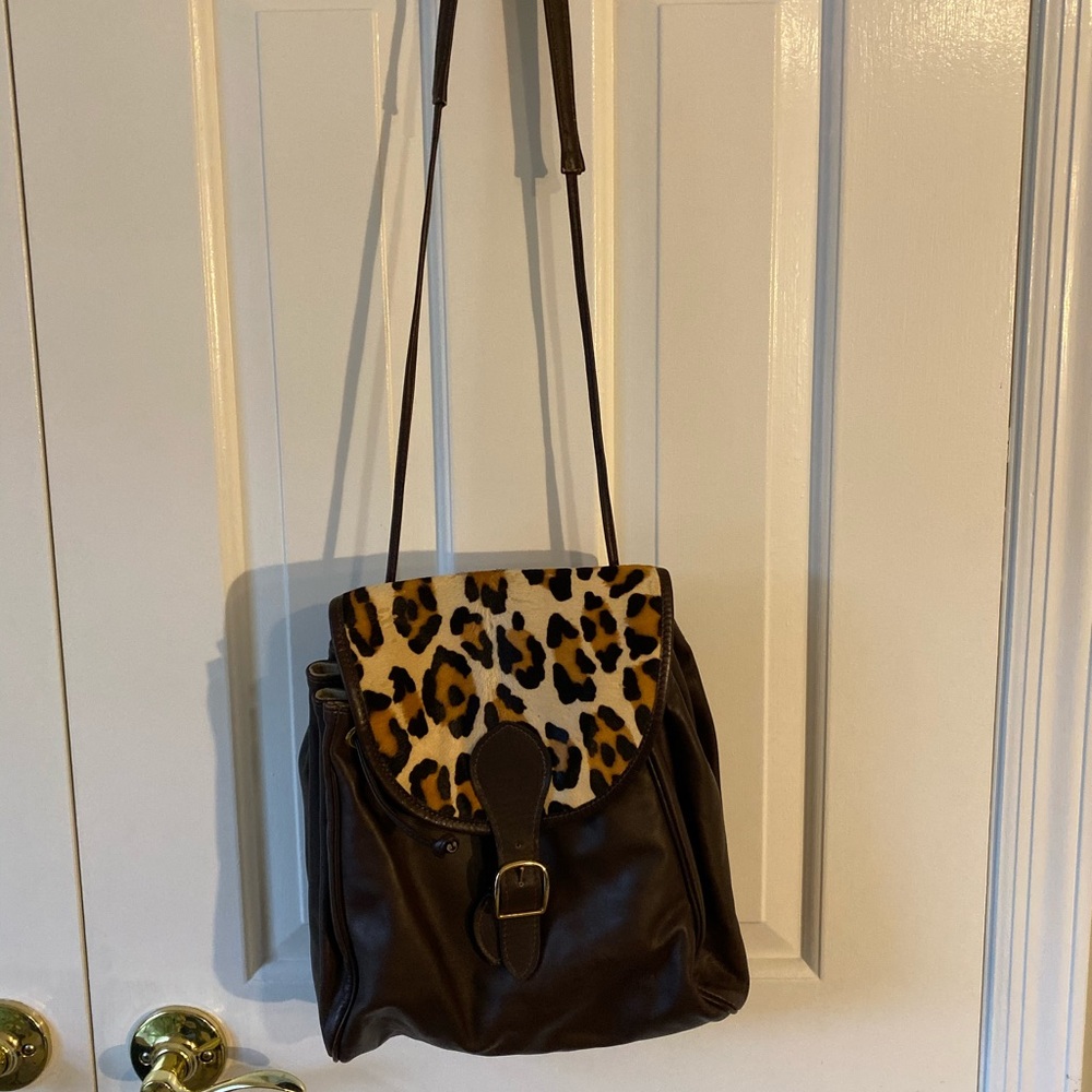 Vintage cheetah leather purse